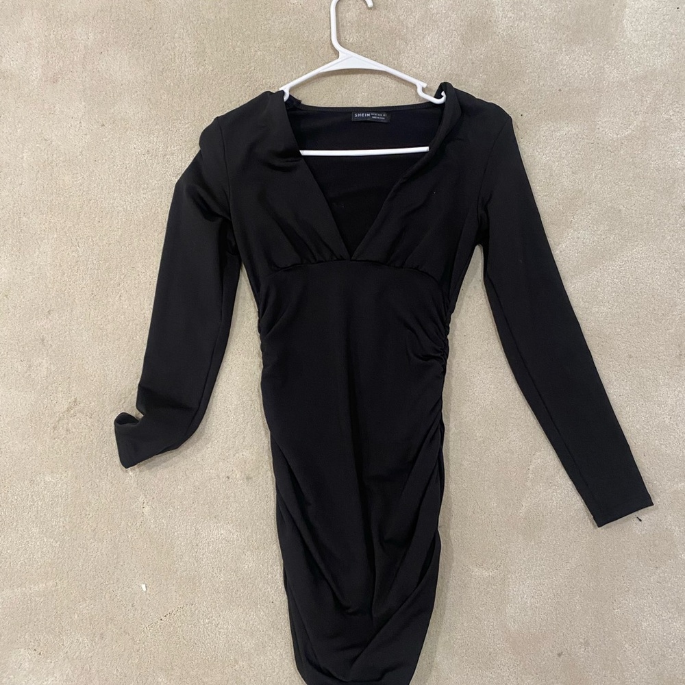 SHEIN Black Long Sleeve Dress